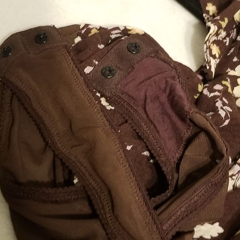 Intimately Free People XL Bodysuit Take It Away Brown Floral Lace Cottagecore - Picture 5 of 11